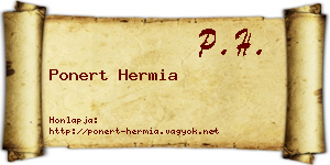Ponert Hermia névjegykártya